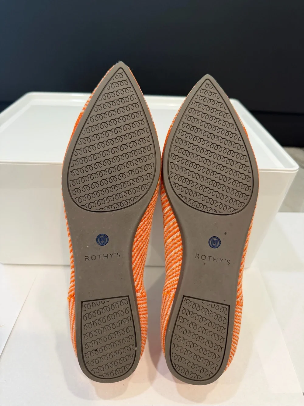 Rothy’s The Point in Retired Color-Orange Sherbet Striped - size 7.5